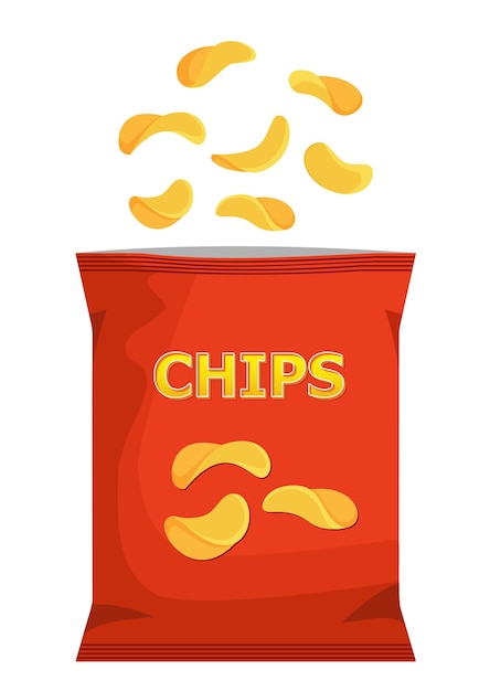 Vecteur chips de pommes de terre ondées croustillantes volant dans l'icône d'illustration de conception de paquet de collations réalistes vectorielles pour les entreprises alimentaires et de boissons collation de pommes de terre élément de marque logo vecteur