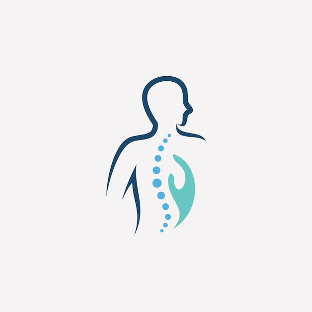 Chiropratique logo design vecteur colonne vertébrale icône logo avec concept d'élément créatif