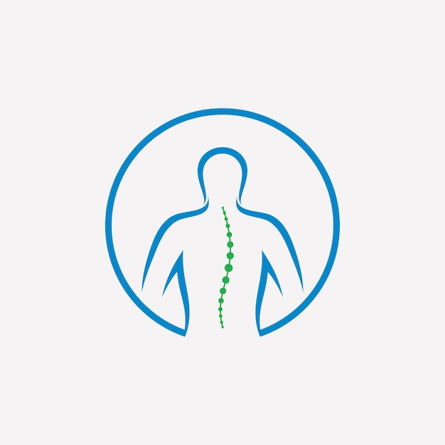 Chiropratique logo design vecteur colonne vertébrale icône logo avec concept d'élément créatif