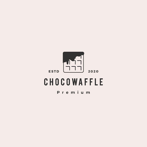 Choco Waffle Chocolate Logo Icône Vintage Rétro De Hipster