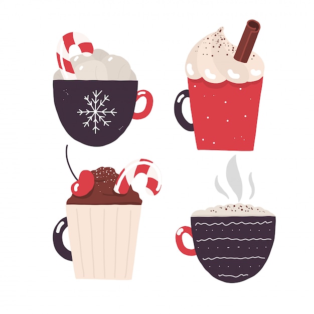 Chocolat chaud d'hiver et de Noël cacao.eps