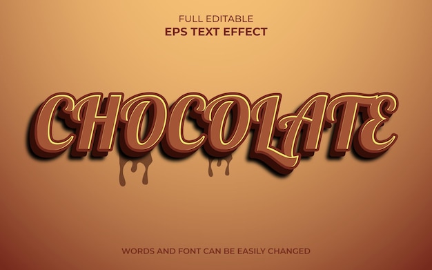 Chocolat effet de style de texte 3d