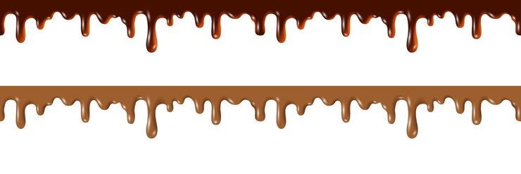 Vecteur chocolat fondu dégoulinant ensemble d'éléments vectoriels sur fond blanc