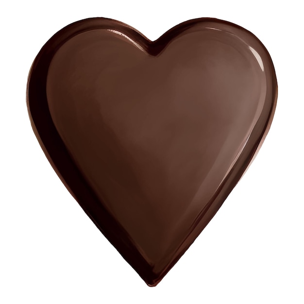 Chocolat en forme de coeur Illustration dessinée à la main isolée