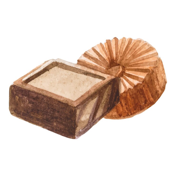 Chocolat peint à l'aquarelle Elément de conception dessiné à la main isolé sur fond blanc