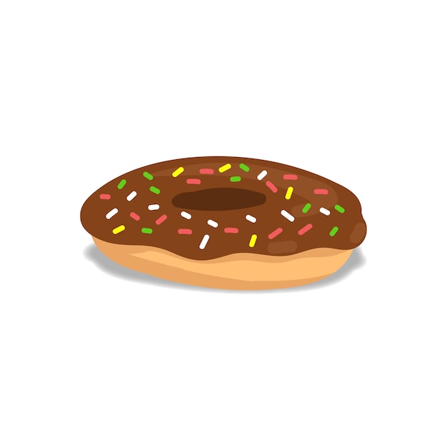 Chocolat Avec Des Pépites De Chocolat Coloré Ou Des Peuplements De Sucre Doodle Messesdoughnut