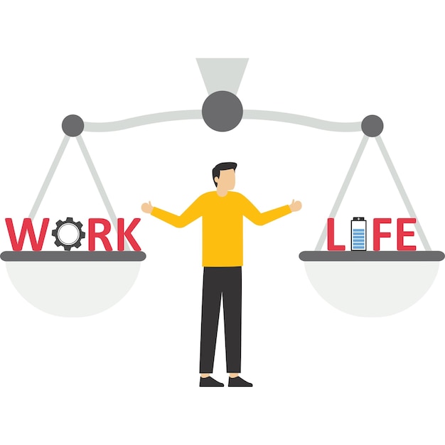 Vecteur choisir des intérêts commerciaux travail et vie balance et richesse équilibre et égalité travail et voyages