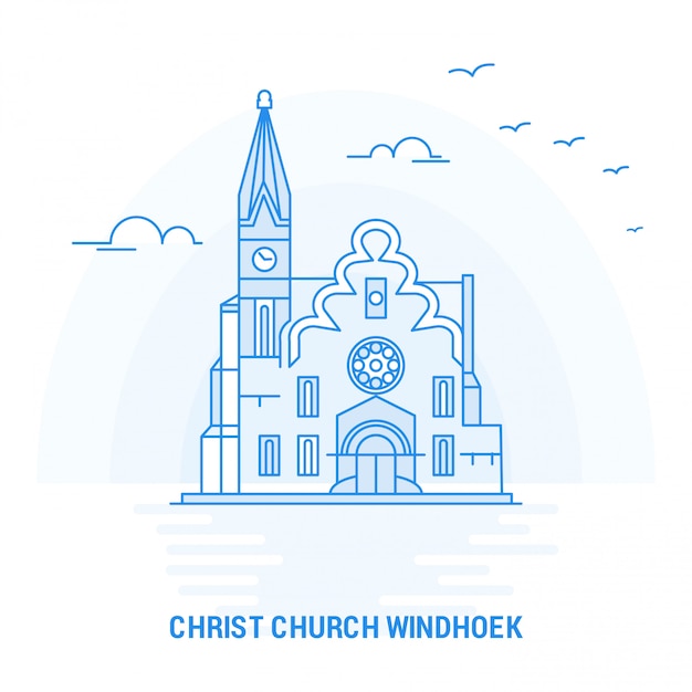 Vecteur christ church windhoek point de repère bleu