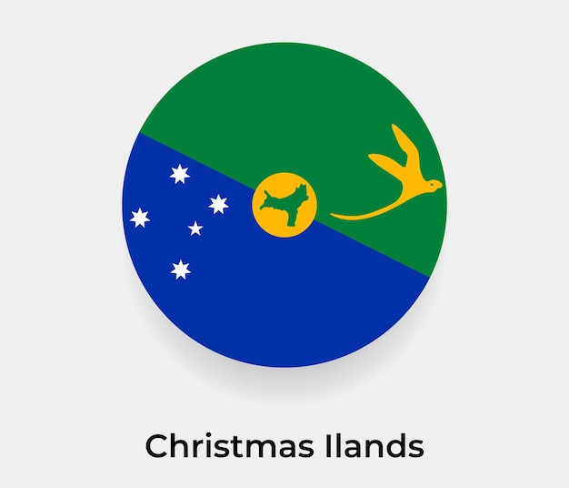 Christmas Ilands drapeau bulle cercle forme ronde icône illustration vectorielle
