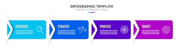 Chronologie 4 Options Infographique Pour Les Présentations Diagramme De Processus De Flux De Travail Rapport D'organigramme