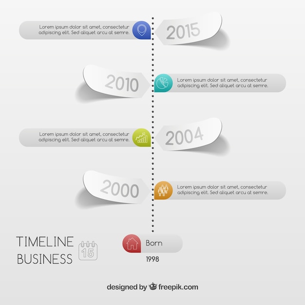 Vecteur chronologie d'affaires infographie