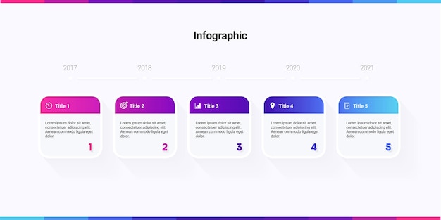 Chronologie Du Modèle D'infographie 5 étapes