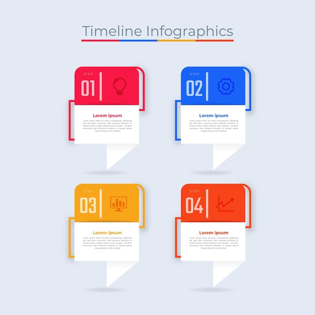 Chronologie Infographie Conception Marketing Icône Diagramme Visualisation des données d'entreprise avec étapes ou processus