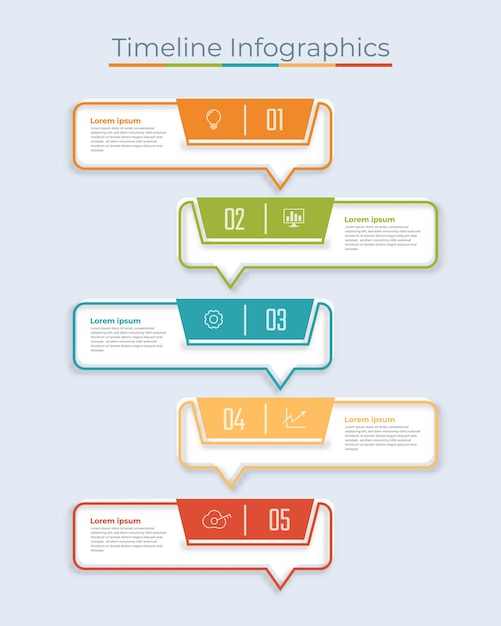 Chronologie Infographie Conception Marketing Icône Diagramme Visualisation des données d'entreprise avec étapes ou processus