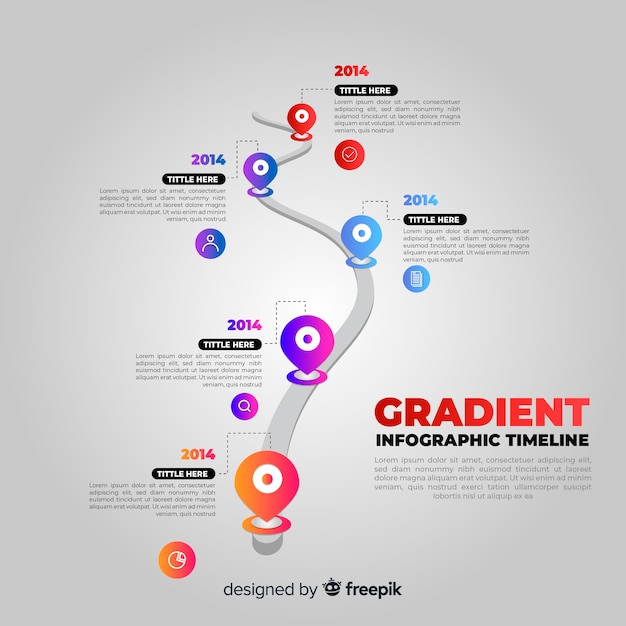 Vecteur chronologie d'infographie