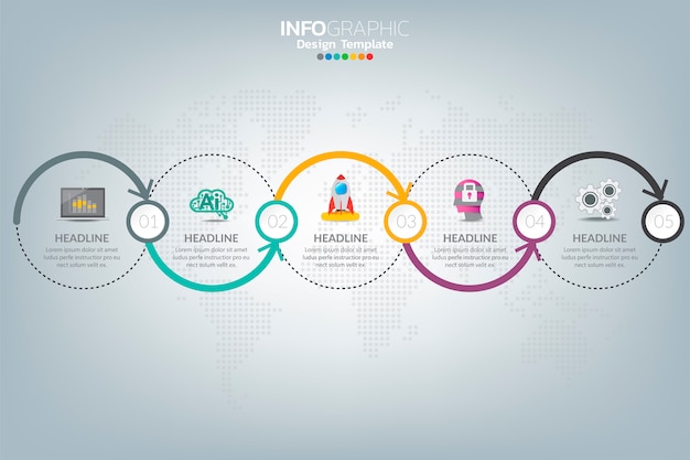 Chronologie Infographique D'entreprise Comment Réussir Avec Des Options Et Des Icônes.