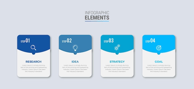 Chronologie En Quatre étapes Conception Infographique