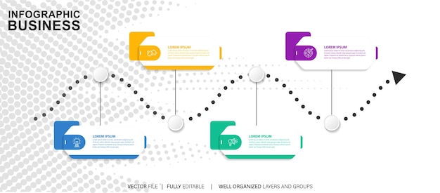 Chronologie vectorielle gratuite avec modèle d'infographie de dates