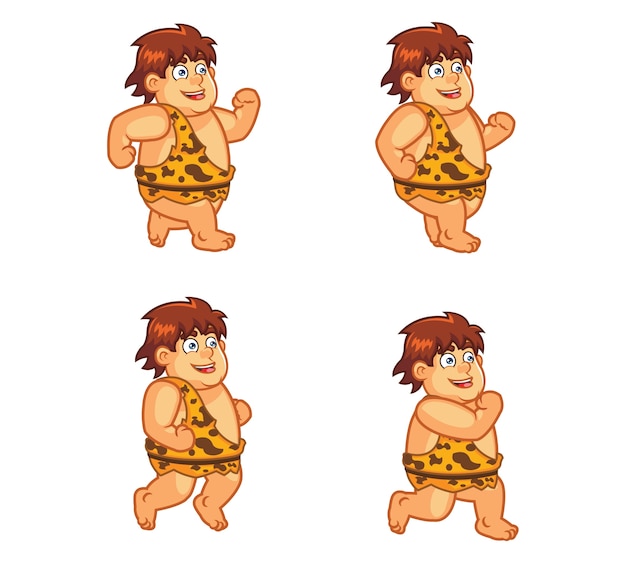 Chubby Cave Boy Running Animation Sprite