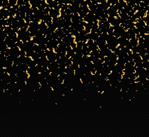 Chute de fond de fête de confettis dorés brillants