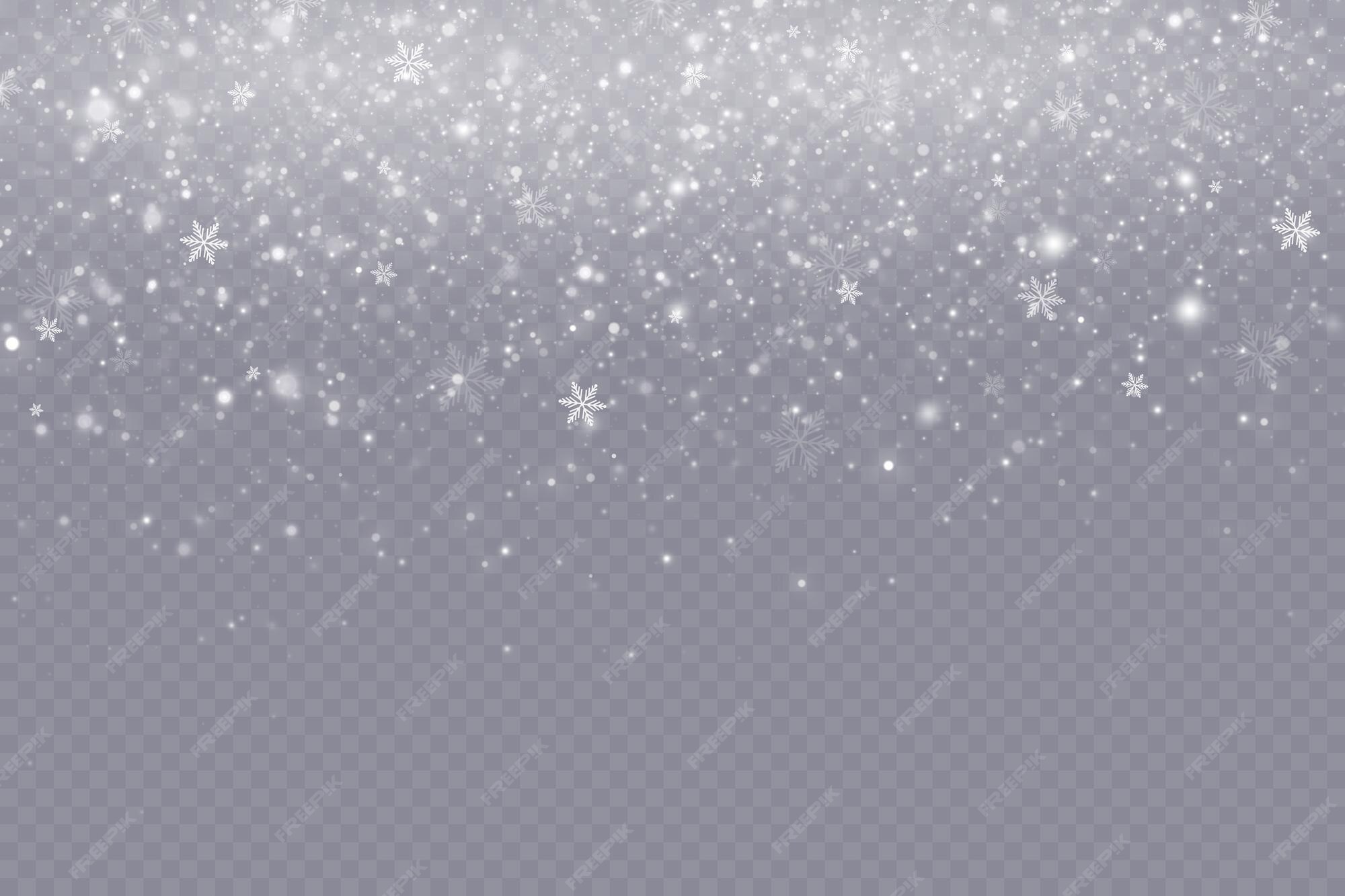 Chute De Neige. Fond De Noël. Tempête De Neige. Fond Transparent. Effet