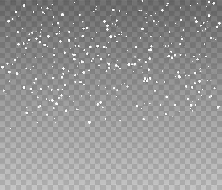 Vecteur chutes de flocons de neige sur fond transparent