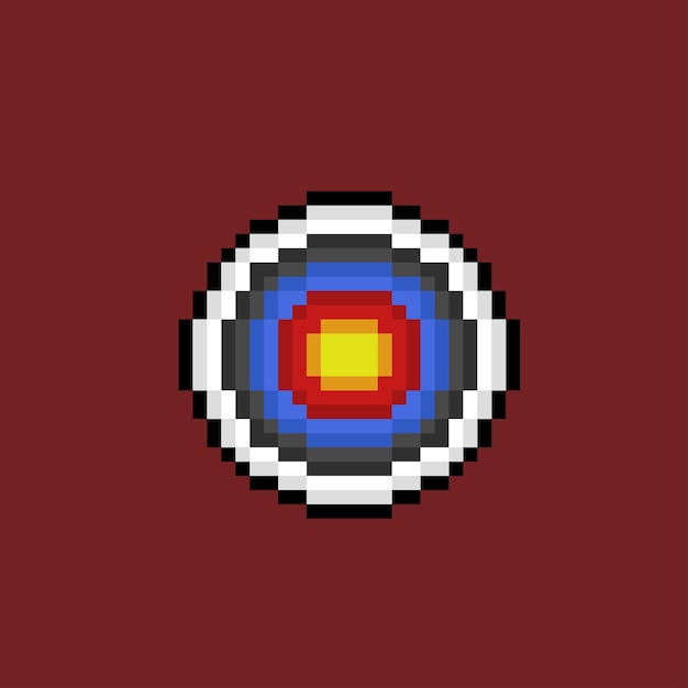 cible de fléchettes dans un style pixel art