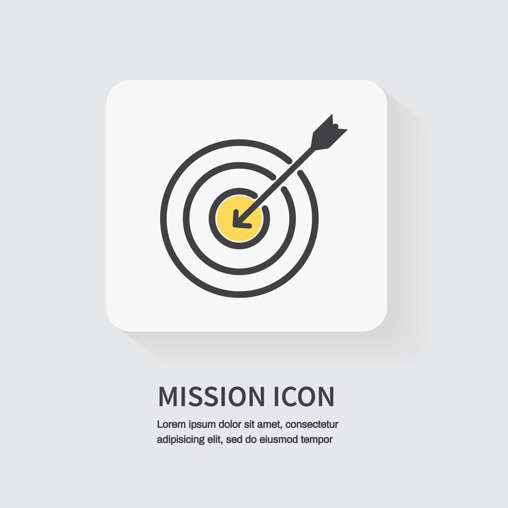 Vecteur cible avec icône de flèche mission icon plat de concept d'entreprise pour les applications et les sites web illustration vectorielle