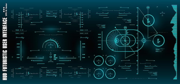 Cible d'interface utilisateur bleu futuriste HUD écran de technologie de réalité virtuelle d'affichage de tableau de bord