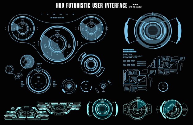 Cible D'interface Utilisateur Futuriste Hud écran De Technologie De Réalité Virtuelle D'affichage De Tableau De Bord