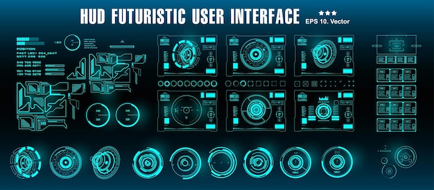 Cible d'interface utilisateur verte futuriste HUD écran de technologie de réalité virtuelle d'affichage de tableau de bord