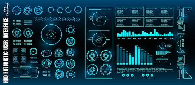 Cible d'interface utilisateur verte futuriste HUD écran de technologie de réalité virtuelle d'affichage de tableau de bord