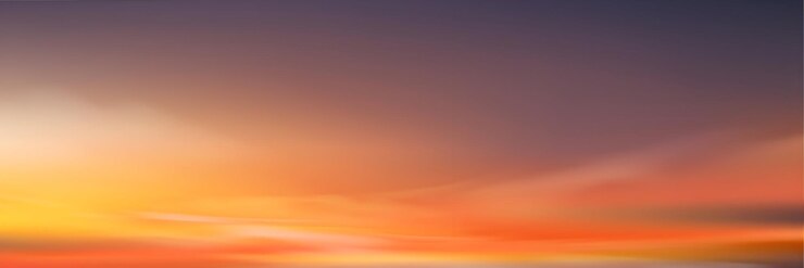 Vecteur le ciel au coucher du soleil aux couleurs orange et dorée