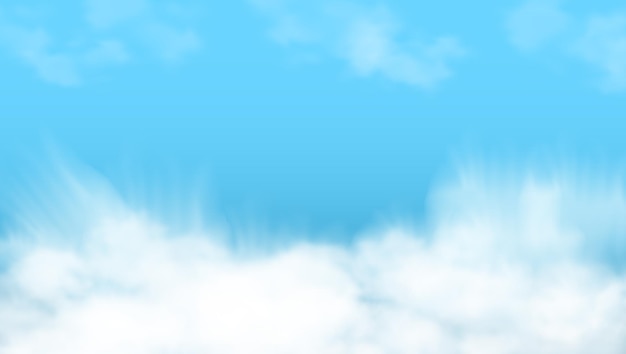 Ciel bleu abstrait 3D et nuages blancs