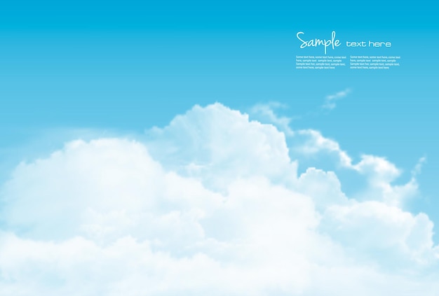 Ciel bleu avec des nuages Arrière-plan vectoriel
