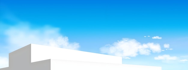 Un ciel bleu avec des nuages blancs
