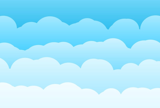Ciel bleu pastel avec des nuages pour l'été et le fond printanier Illustration vectorielle Abstrait Nature