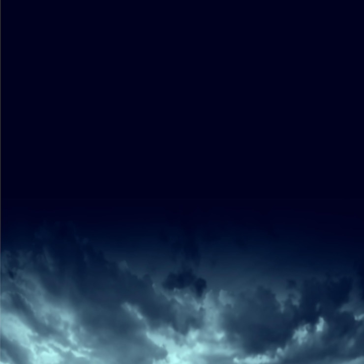 Vecteur ciel nocturne bleu foncé avec fond de nuages