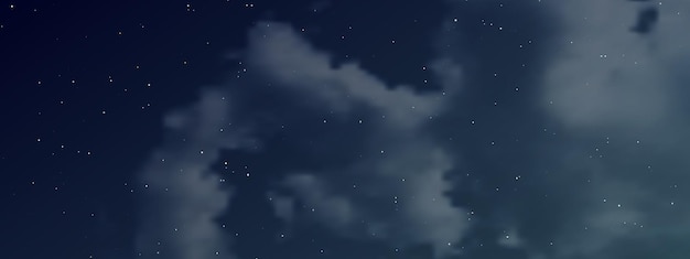 Ciel nocturne avec des nuages et de nombreuses étoiles