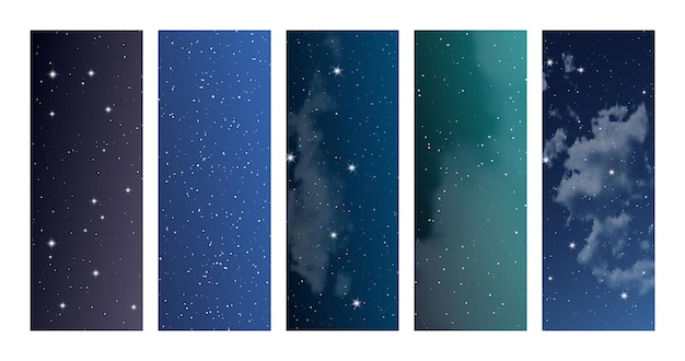 Ciel nocturne avec des nuages et de nombreuses étoiles