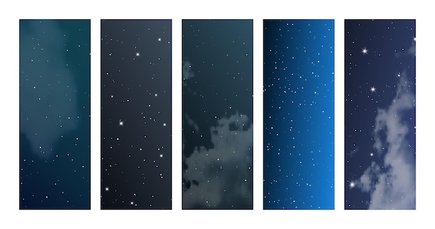 Ciel nocturne avec des nuages et de nombreuses étoiles