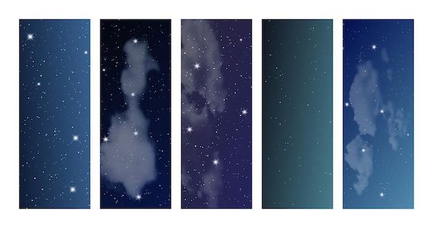 Ciel nocturne avec des nuages et de nombreuses étoiles