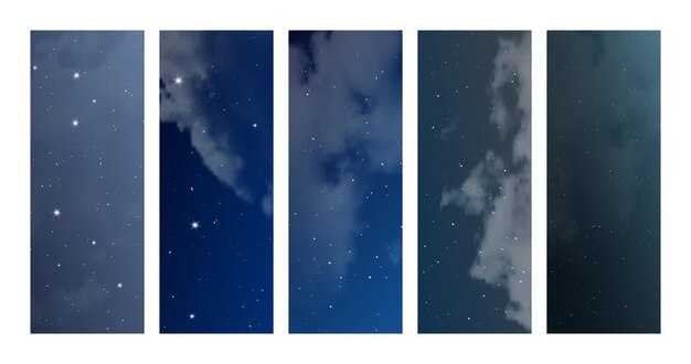 Ciel Nocturne Avec Des Nuages Et De Nombreuses étoiles