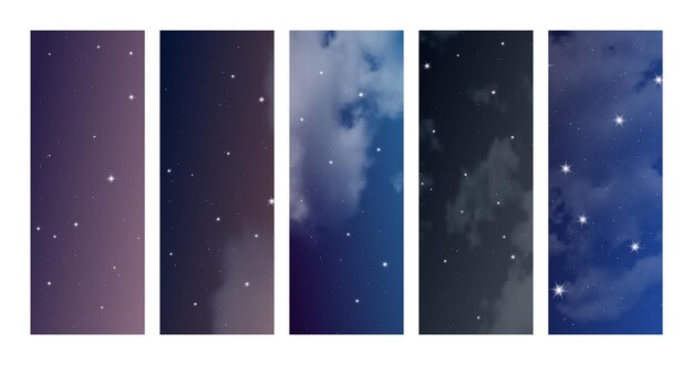 Ciel Nocturne Avec Des Nuages Et De Nombreuses étoiles