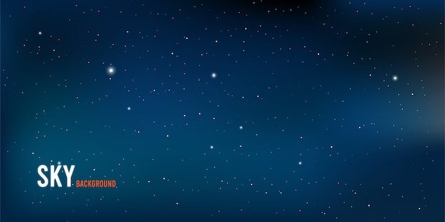 Vecteur ciel nocturne réaliste et étoiles. illustration de l'espace extra-atmosphérique