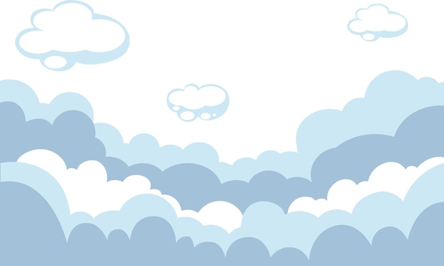 Ciel avec nuages sur fond blanc illustration