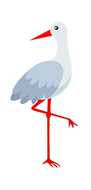 Vecteur cigogne, oiseau sauvage, vecteur, illustration