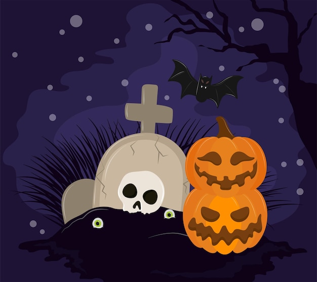 Cimetière de citrouilles d'Halloween
