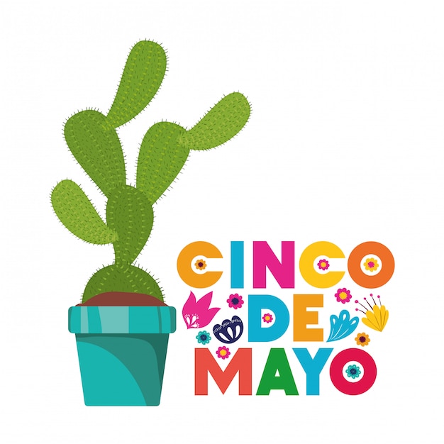 Cinco De Mayo Carte Avec Carte De Cactus