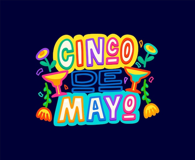 Cinco De Mayo Citation De Fête Mexicaine Typographie